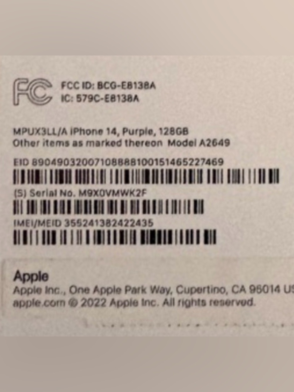 2 Apple iPhone 14’s/Lavender w/Dual Rear Cameras/128GB/GREAT Condition-w/Boxes🤩 - Picture 9 of 10